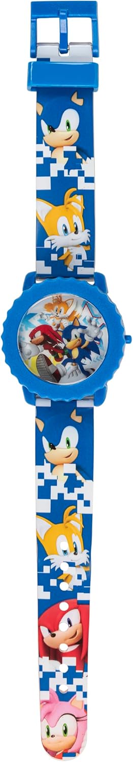 Sonic The Hedgehog Kids Digital Watch – Flashing LED Light-Up Display, Easy-to-Read Time, Adjustable Strap