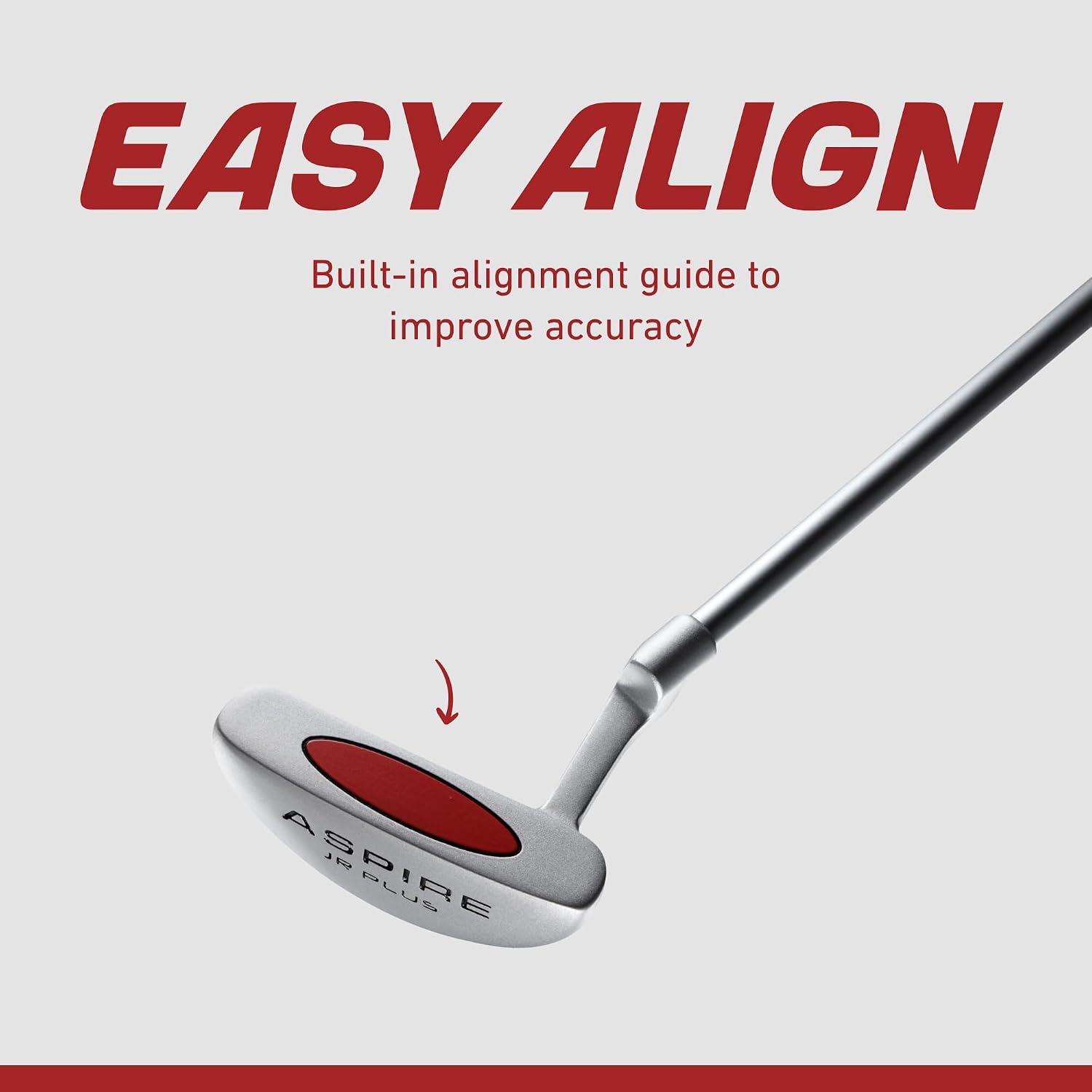 Aspire Junior Plus - Kids Complete Golf Club Set | Aircraft-Grade Aluminum, 15% Larger Clubhead, 7 Iron & Pitching Wedge, Progressive Flex Shafts, Rain Hood, 2 Headcovers