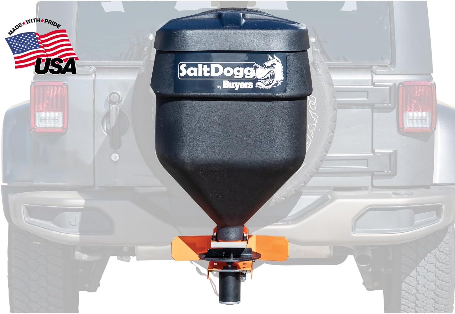 Buyers Products SaltDogg TGSUV1B Tailgate Salt Spreader, 4.4 Cu Ft / 331 lb Capacity, Hitch Mount, for SUV & Pickup Truck, Gravity Feed w/ Manual Gate
