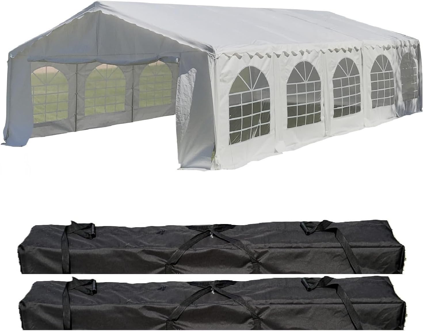DELTA 26'x16' Budget PE Party Tent + (2) Long Bags + (1) Short Bag, Tents for Parties, Canopy Carpas para Fiestas,Wedding Event Tents for Outdoor Events (B Model)