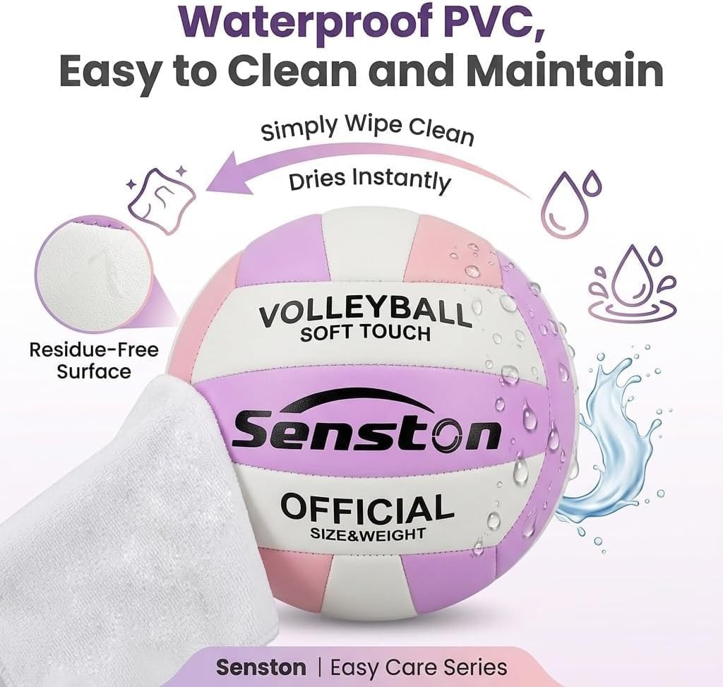 Senston Volleyball Official Size 5 Soft Waterproof for Indoor Outdoor Beach