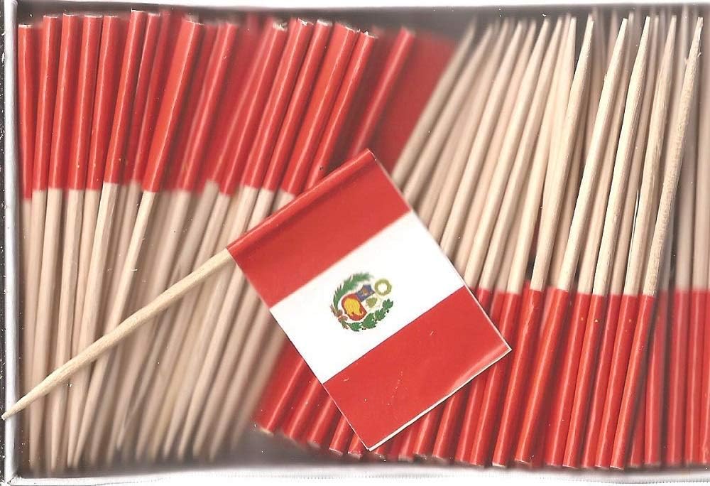 One Box of 100 Nicaragua Toothpick Flags, 100 Small Mini International Flag Cupcake Toothpicks or Cocktail Picks