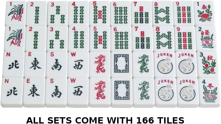 Linda Li New! - American Mahjong Set 166 Premium White Tiles, 4 All-in-One Rack/Pushers