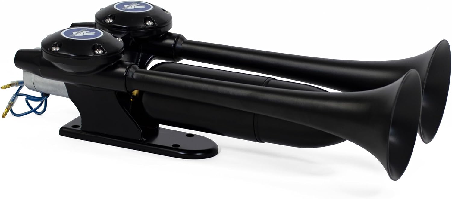 HornBlasters Super Echo 12/24 Volt Air Horn Only - 2 Trumpets - Unique Sound