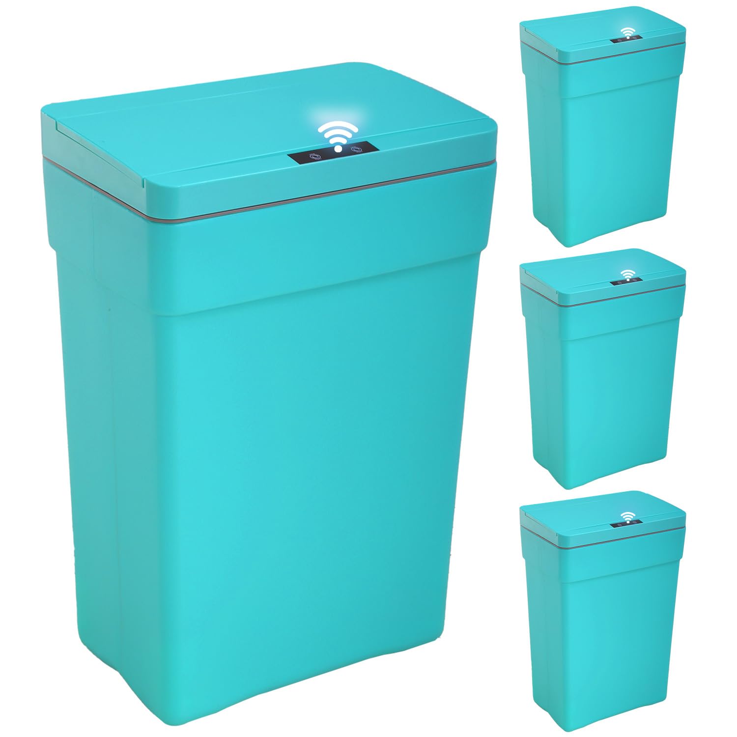 BestOffice 13 Gallon Trash Can Automatic Kitchen Trash Can Touch Free High-Capacity Garbage Can with Lid for Bedroom Bathroom Home Office 50 Liter