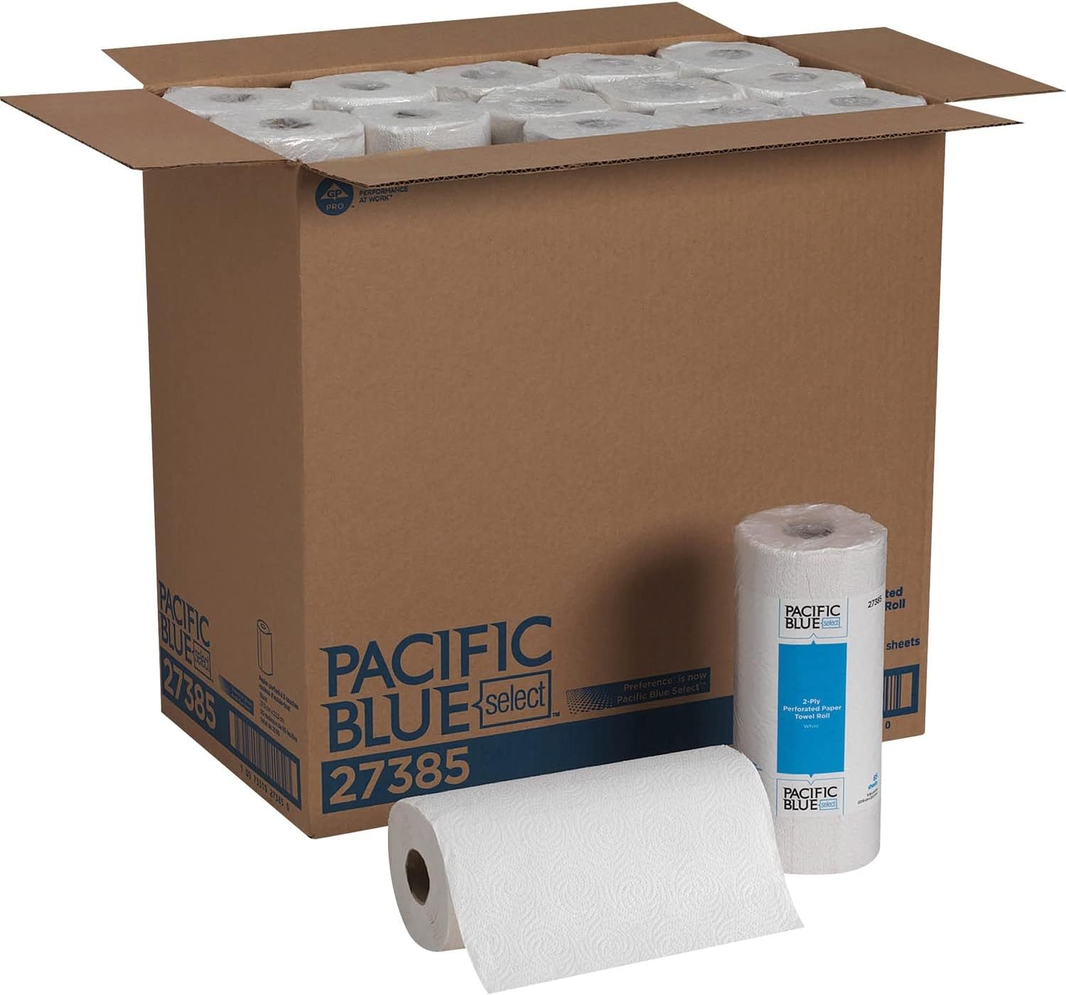 Pacific Blue Select Kitchen Paper Towel, 2-Ply, 8 4/5 x 11 in, 30 ct | 2-Ply Perforated Roll