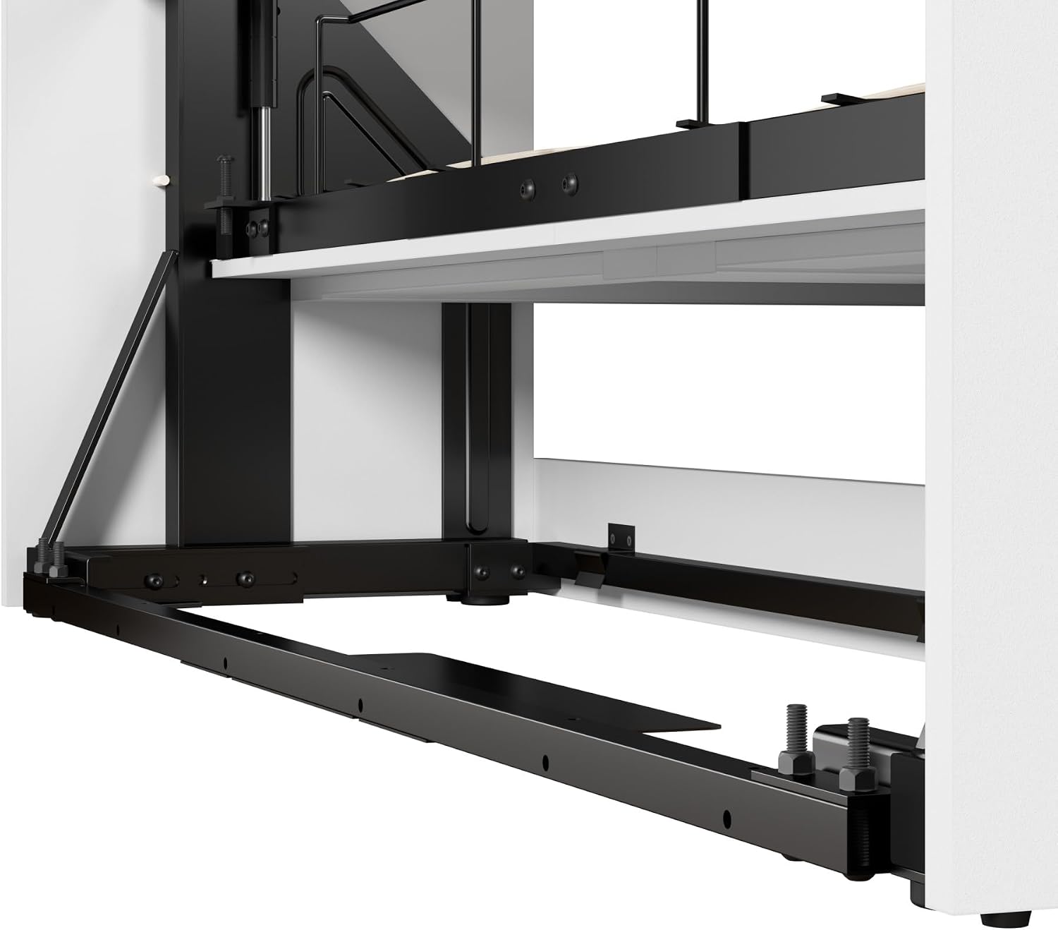 Bestar Pur Queen Murphy Bed, 65-inch Space-Saving Sleeping Arrangement for Multipurpose Area, Bedroom, Guest Room, or Living Room | Dual piston mechanism; for guest room or multipurpose space; Shaker-inspired trim with metal handles