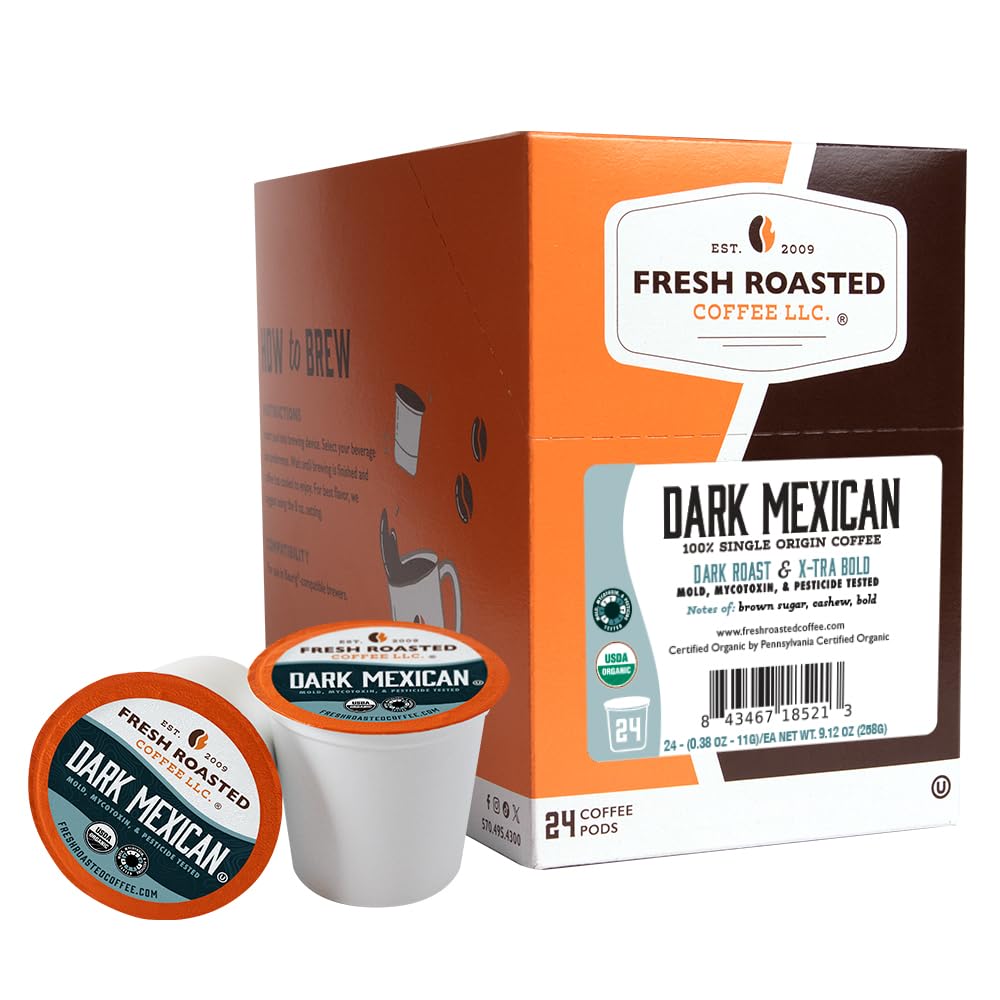 Fresh Roasted Coffee, Organic Colombian K-Cup Pods for Keurig Brewers, Medium Roast, USDA Organic, Kosher, 24 Count (Pack of 3)