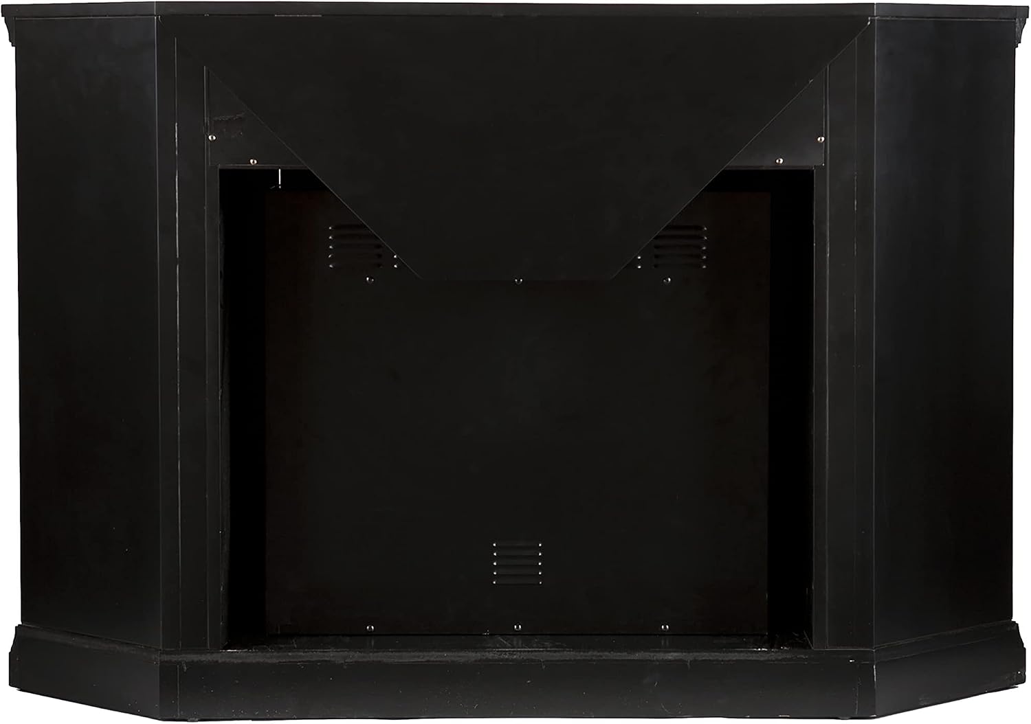 SEI Furniture Claremont Convertible Corner Electric Fireplace Media Stand with Storage, Black