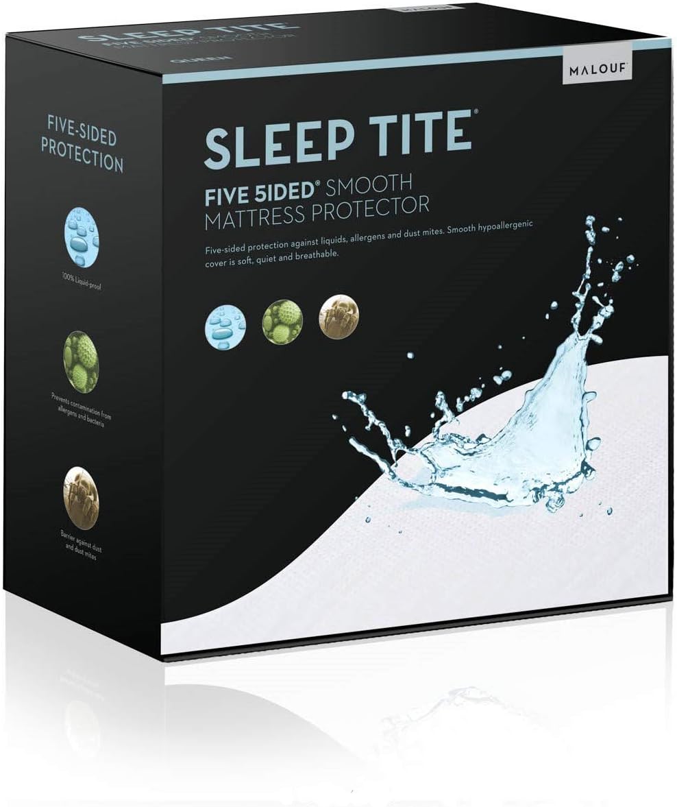 SLEEP TITE Five Sided Mattress Protector - 100% Waterproof on Top and Sides, King