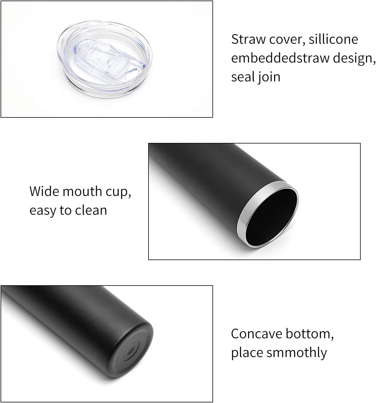 HASLE OUTFITTERS 20 oz Skinny Tumblers Bulk Set, Stainless Steel Insulated Slim Tumblers with Lids, Reusable Double Wall Travel Coffee Mugs