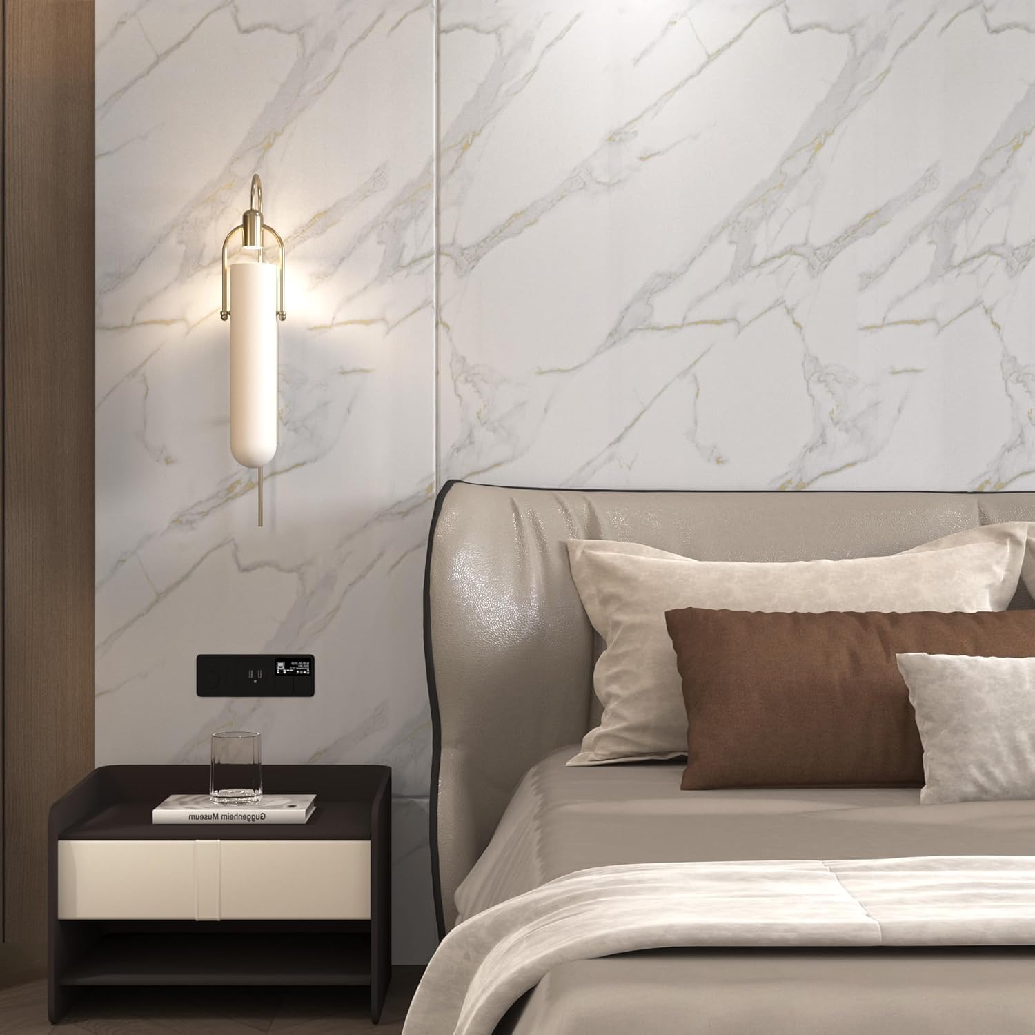 BAYYA Extra Wide Countertop Contact Paper Marble Peel and Stick Wallpaper | Grey Thicken Matte 48x354inch Gray Kitchen Peel and Stick Countertops Bathroom Self-Adhesive Waterproof Marble Vinyl Wrap