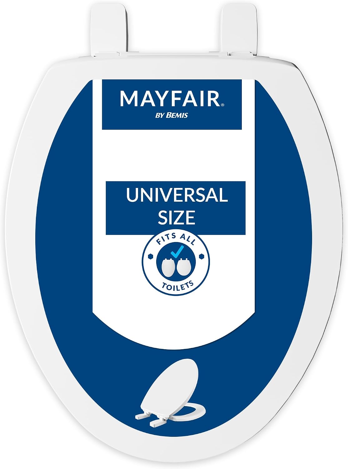 Mayfair Caswell Modern Slow Close Toilet Seat, Durable Plastic, Elongated, White