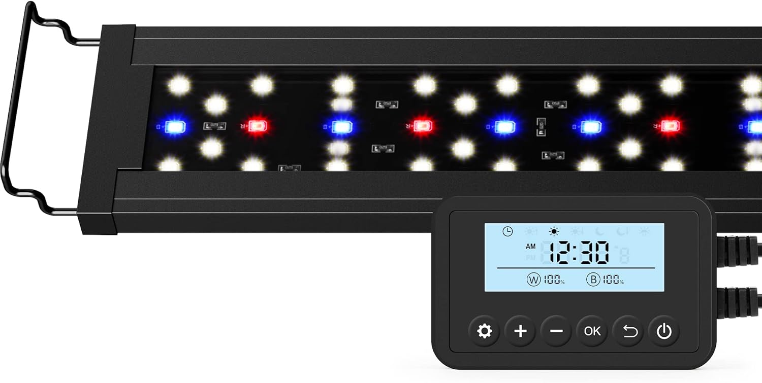 NICREW SkyLED Plus Aquarium Plant Light, Freshwater Fish Tank Light with Ramp Up and Dim Down
