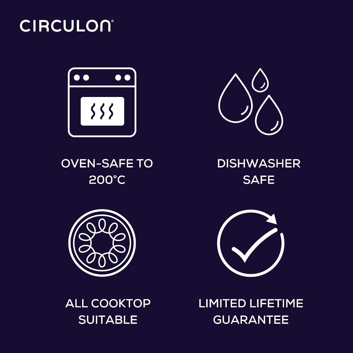 Circulon Symmetry Hard Anodized Nonstick Induction Frying Pan, 8.5-Inch Fry Pan, Black