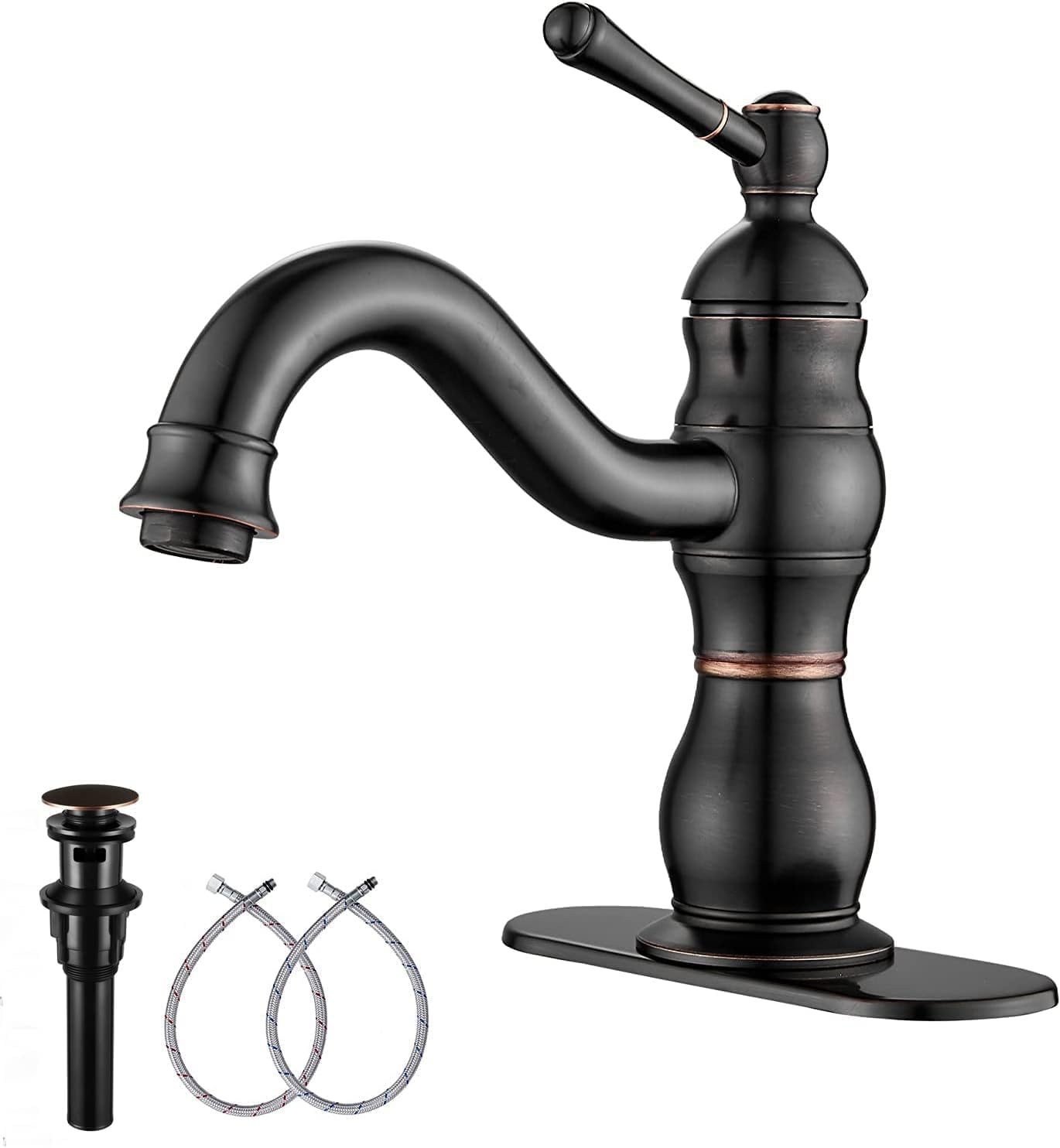 Oil Rubbed Bronze Bathroom Faucet Single Handle One Hole