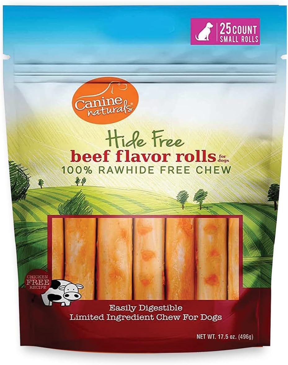 Canine Naturals Rawhide Free Chicken Recipe Dog Chews, Mini Rolls, 6 Count
