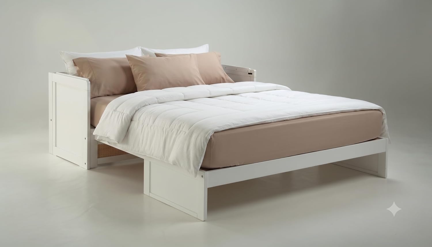 NIGHT & DAY Furniture Murphy Cube Cabinet Bed Pre-Assembled (Cherry, Queen) | Pre-Assembled