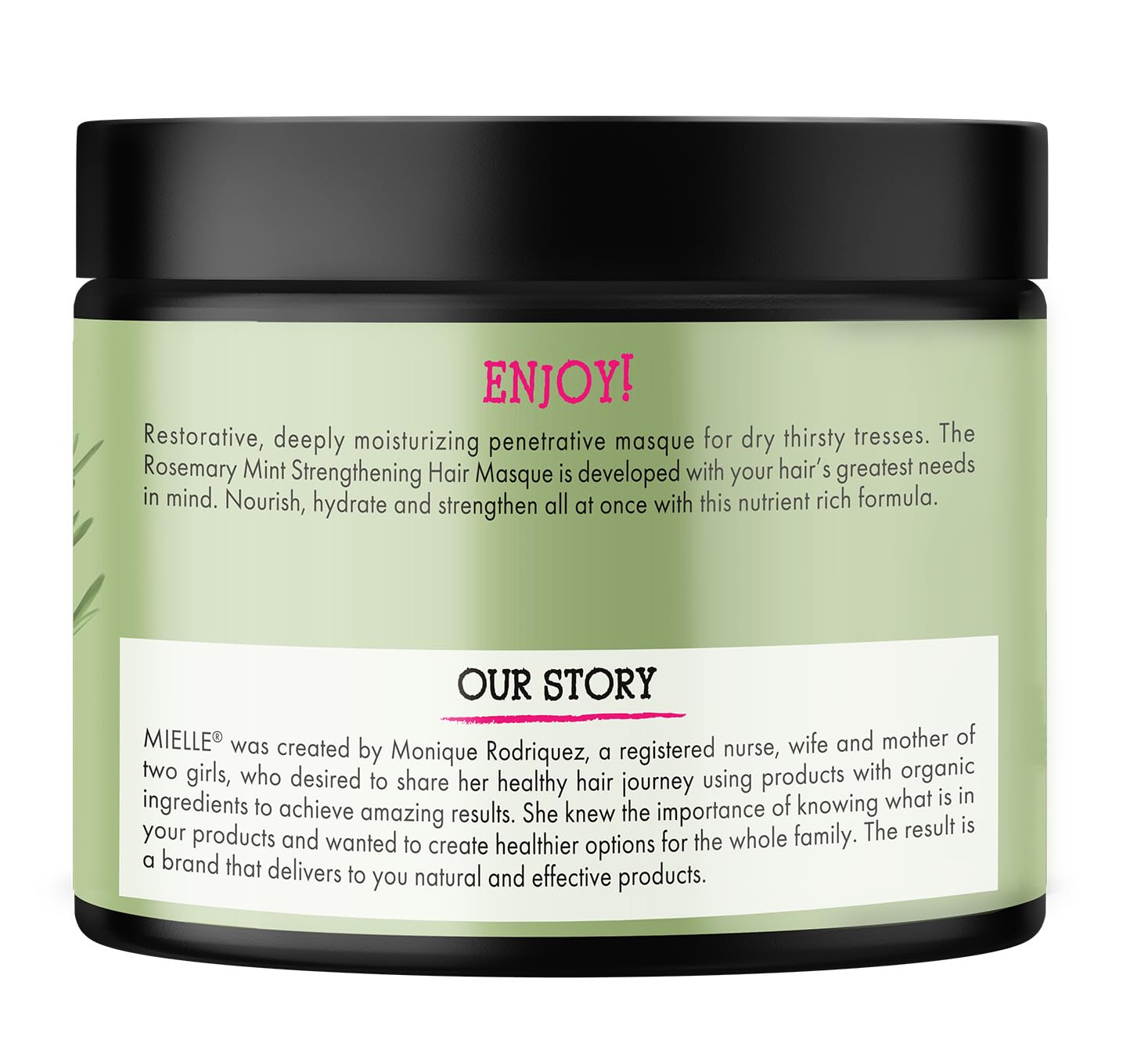 Mielle Organics Rosemary Mint Strengthening Hair Mask, Deep Conditioning Treatment Enriched with Biotin, Honey & Coconut Oil - Helps Encourage Longer