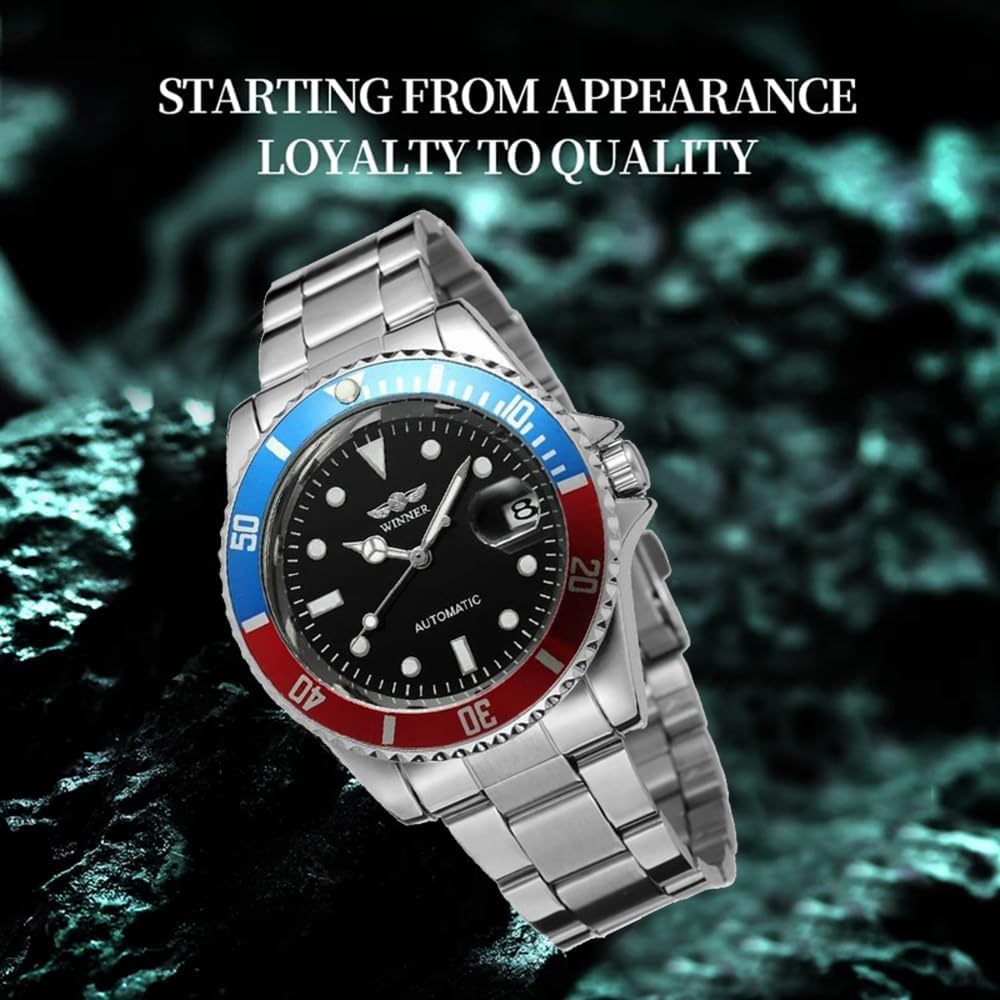 MASTOP Men Automatic Mechanical Watches Full Steel Waterproof Mens Watches | Calendar,Fashion Wristwatch for Men
