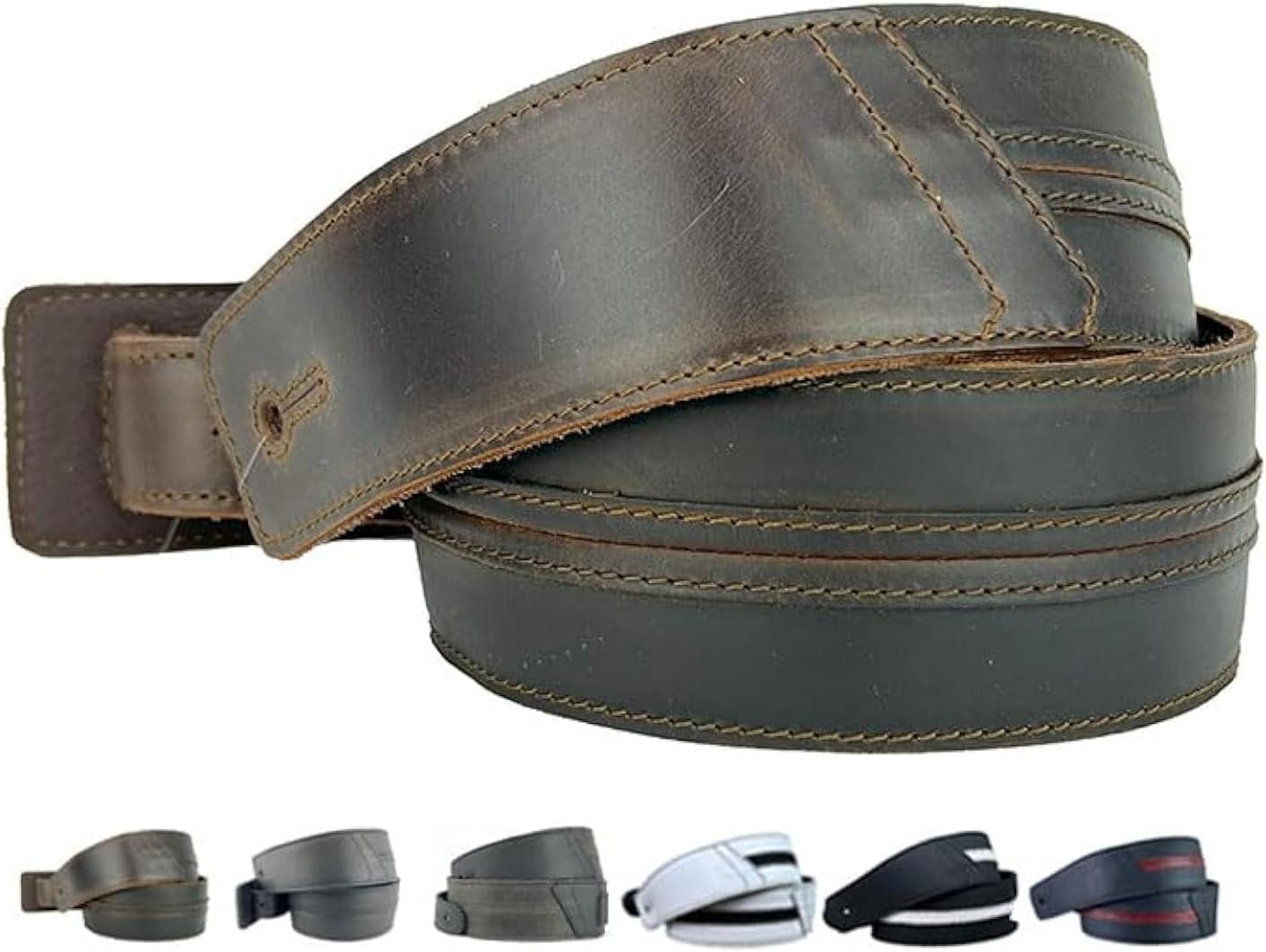 The Original Straight Up Full Grain Padded Leather Guitar Strap - For Electric, Acoustic and Bass Guitars