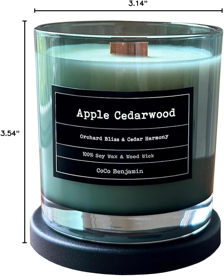 100% Natural Soy Wax Candle by CoCo Benjamin - Highly Scented & Hand-Poured Luxury Candle ((Majestic Balsam Fir Trees) - Clean Burning Cotton Wick