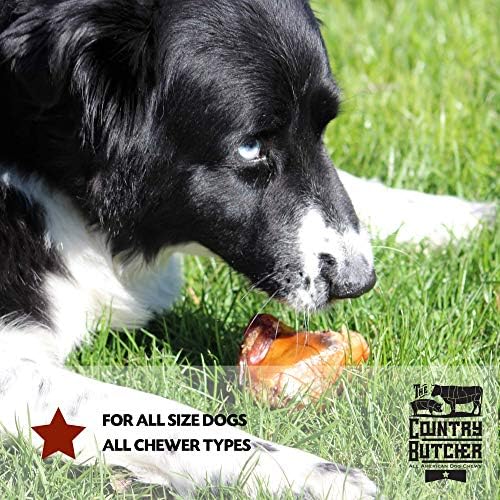 THE COUNTRY BUTCHER Crown Knuckle Beef Dog Bones, Natural Chew, USA, 4 Ct