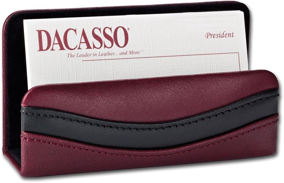 Dacasso Burgundy Leather Desk Set, 8-Piece