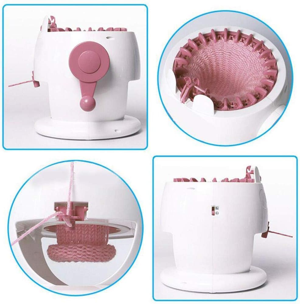 Umootek SENTRO 40 Needles Knitting Machine with Electric Adapter, Knitting Board Rotating Double Loom, Smart Weaving Loom Round Knitting Machines