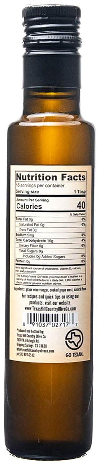 White Lemon Balsamic Vinegar - Gourmet Barrel Aged Infused Balsamic Vinegar - Great for Dressing Dipping Glazing - No Artificial Flavors or Added Sugar - Made in Texas (8.5 oz)