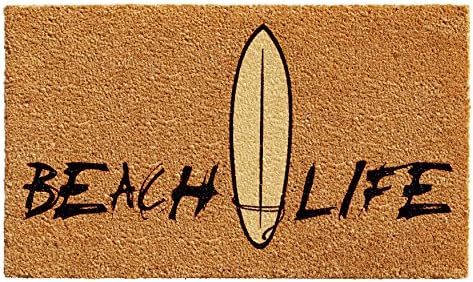 callowaymills 102331729 Beach Life Doormat, 17" x 29", Natural, Black