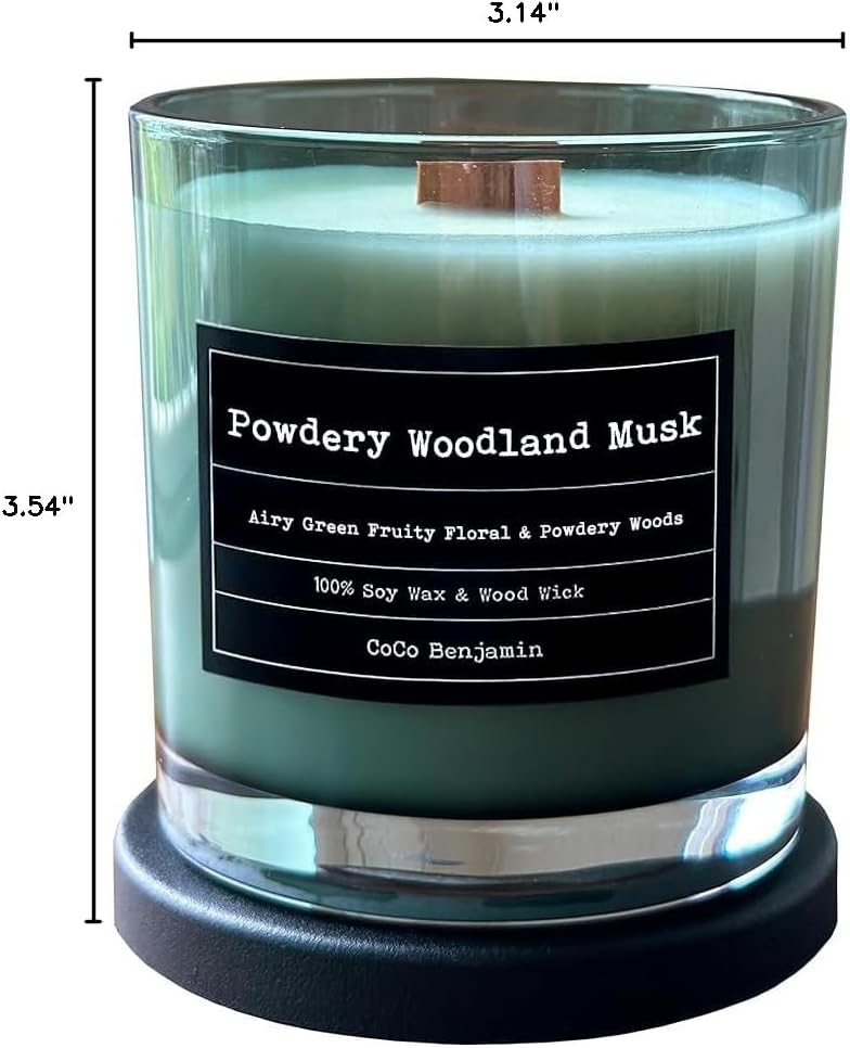 100% Natural Soy Wax Candle by CoCo Benjamin - Highly Scented & Hand-Poured Luxury Candle ((Majestic Balsam Fir Trees) - Clean Burning Cotton Wick