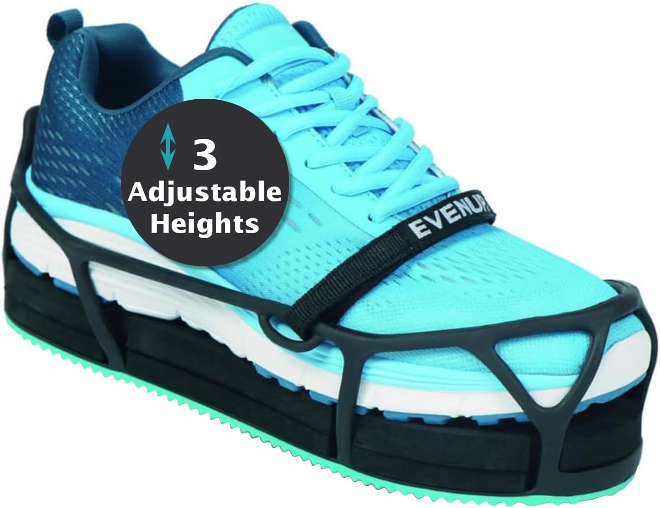 EVENup - Shoe Lift for Walking Boot I Adult Size Large I Shoe Balancer for Use with Fracture Boots or Leg Length Discrepancy I 3 Adjustable Heights