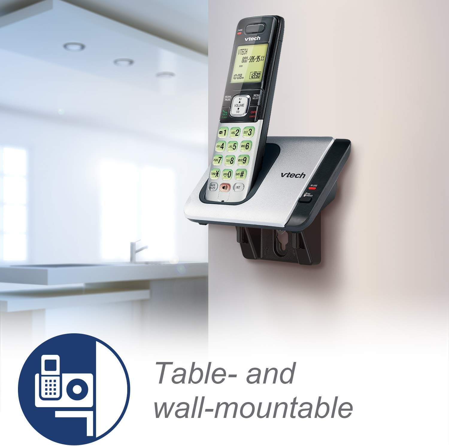 VTech CS6719-2 2-Handset Cordless Phone with Caller ID/Call Waiting, Handset Intercom & Backlit Display/Keypad, Silver