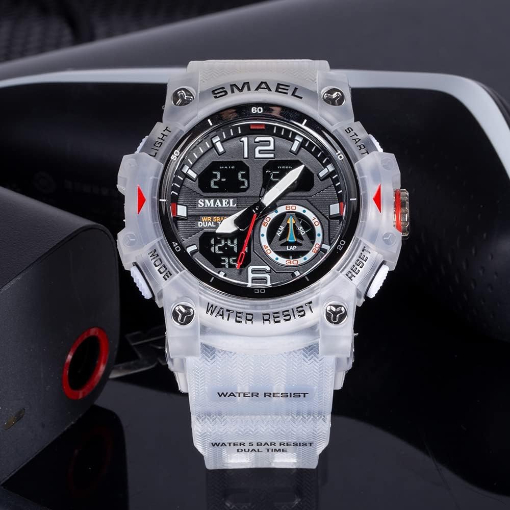 Gosasa Men's Large Face Outdoor Sports Watches Military S-Shock Watch Waterproof, Backlight, Alarm, Stopwatch Features - Rugged Wristwatch for Training, Hiking, and Adventure
