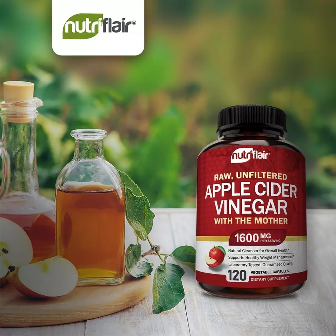 Apple Cider Vinegar Capsules with The Mother - 120 Vegan ACV Pills - Best Supplement for Healthy Weight Loss, Diet, Keto, Digestion, Detox