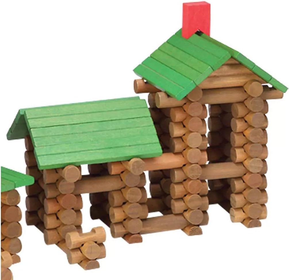 Tumble Tree Timbers Wood Building Set – 450 Pieces. Build Log Cabins. Educational STEM Toy