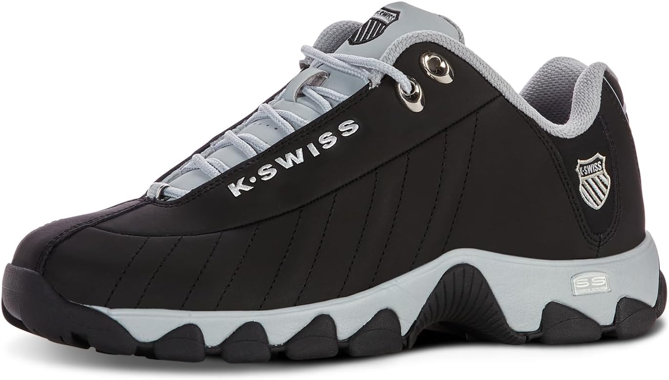 K-Swiss Men's ST329 CMF Sneaker, Wide Tennis Walking Shoes Leather Upper | Court Inspired, Tennis Heritage, Comfort Soft Cushioning, Arch Support, Wide Feet Fit, Chunky Silhouette, Classic Style.