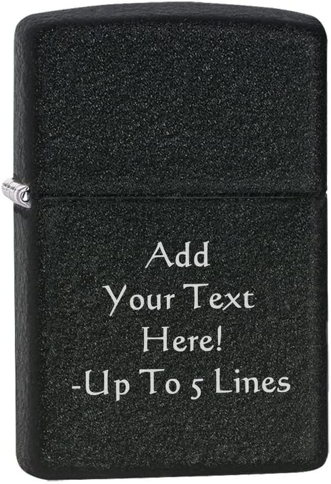Zippo Lighter – Personalized Custom Message Engraved Windproof Classic Pocket Lighter Black Matte