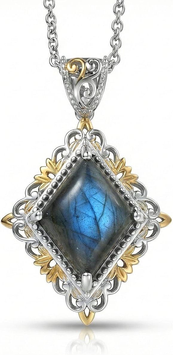 SHOP LC DELIVERING JOY Labradorite 6.50 ctw Pendant Steel Necklace 20"