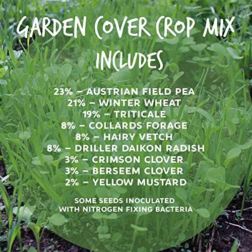 Mountain Valley Seed Co No-Till Garden Farm and Garden Cover Crop Mix Seeds | 5 Lbs - Blend of Gardening Cover Crop Seeds: Hairy Vetch, Daikon Radish, Forage Collards, Triticale, More