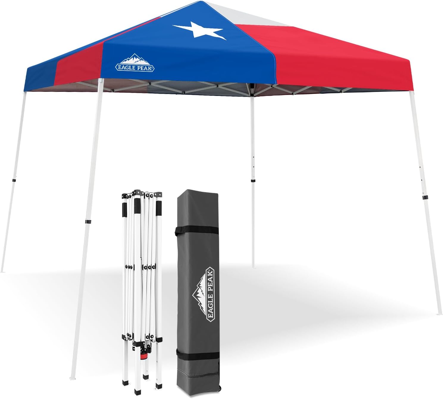 EAGLE PEAK 10x10 Slant Leg Pop Up Canopy Tent, Blue
