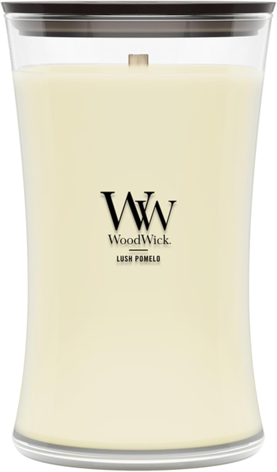 WoodWick Lavender Spa Gifts for Women and Men, 9.7 oz Medium Hourglass Candle with Crackling Wick