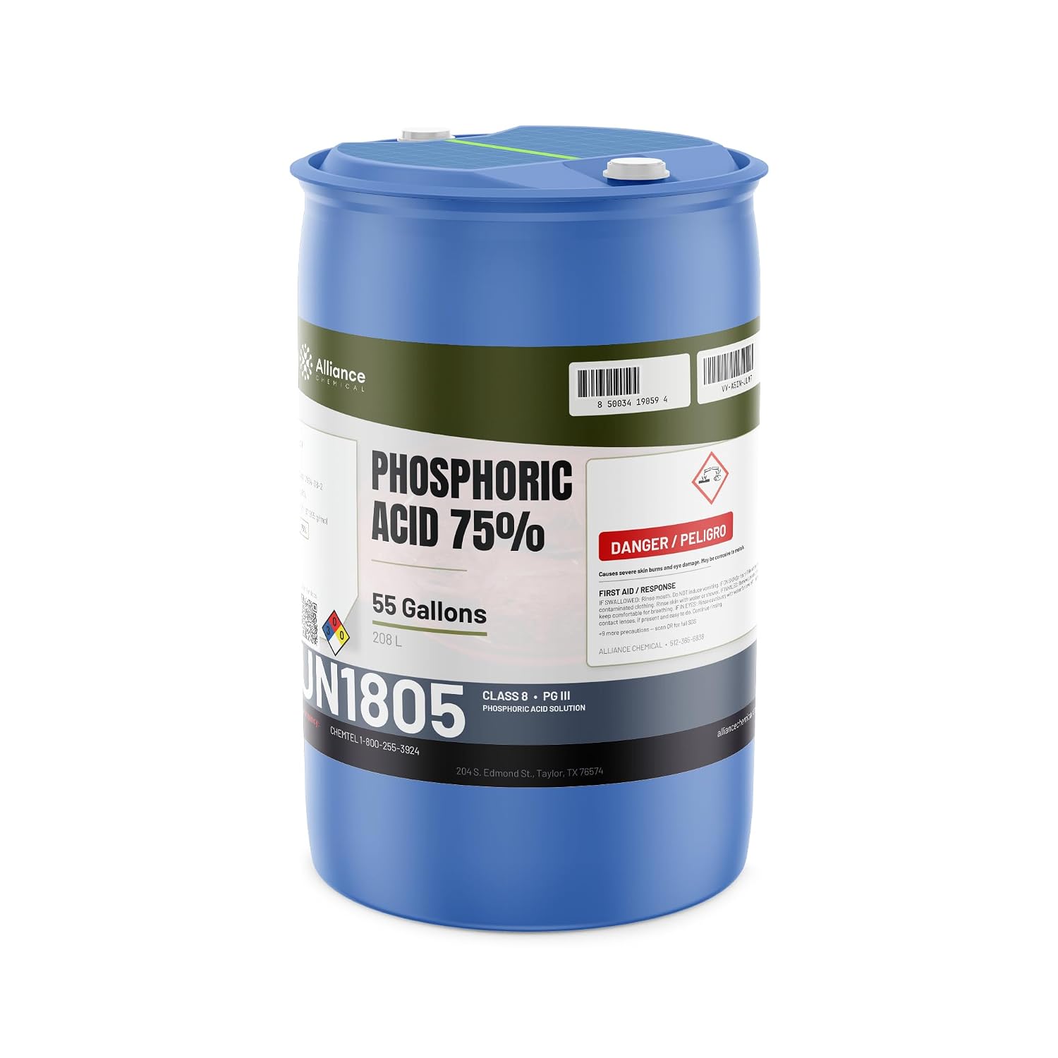 Phosphoric Acid 75% - 1 Gallon - Phosphoric Acid Cleaner for pH Control, Corrosion Inhibitor, Activating Agent, and Agriculture - Made in America - Alliance Chemical