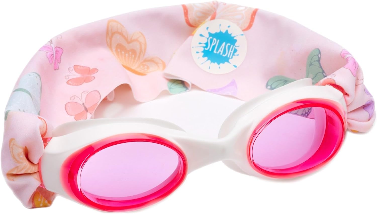 Splash Place SWIM GOGGLES with Fabric Strap - Adult & Kids Swim Goggles - PINKS & PURPLES