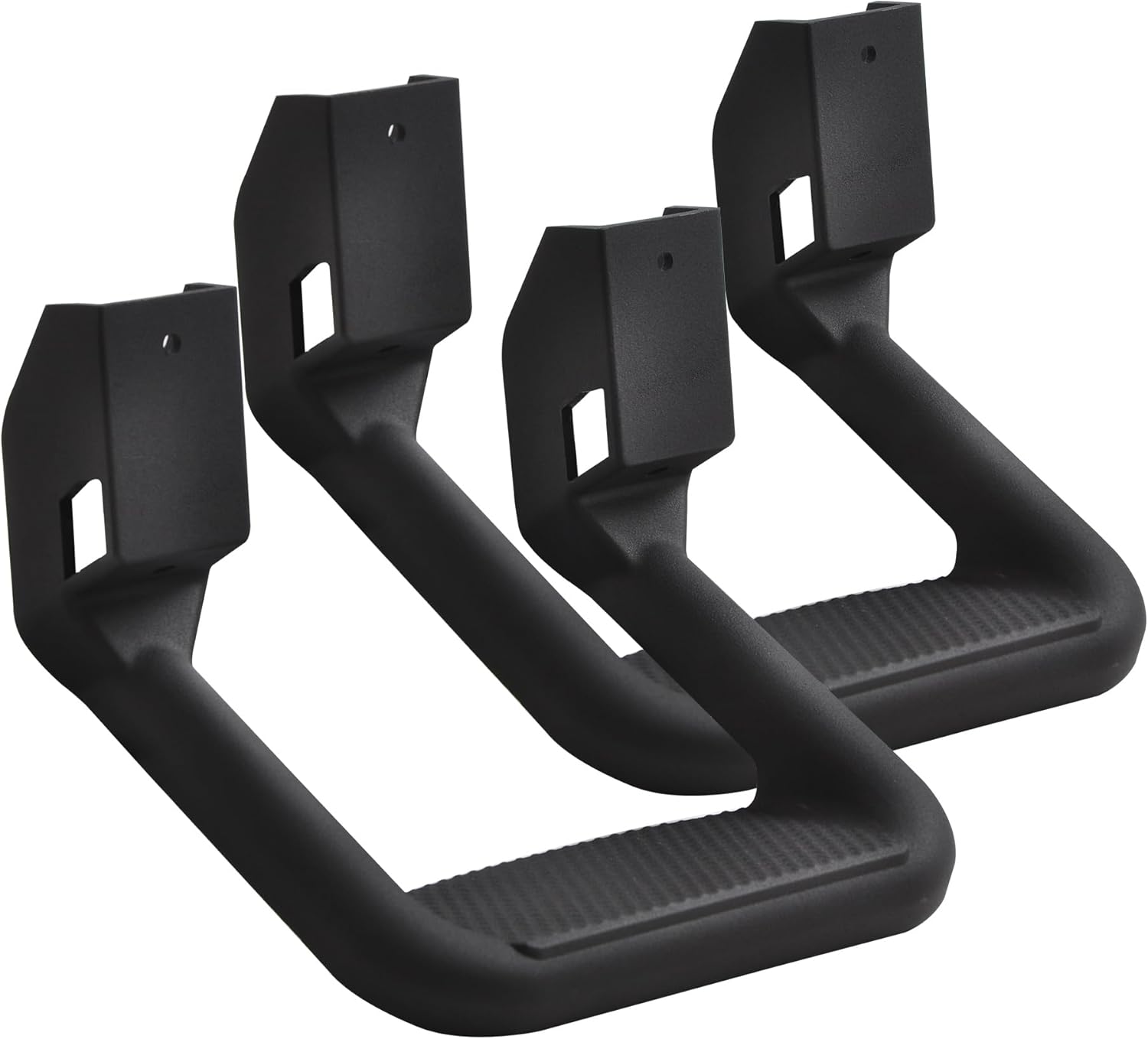 2 Pieces (1 Pair) Black Powder Coated Truck Side Step Set, Includes Mounting Brackets - Fits Various Trucks Compatible for Chevy (Chevrolet), Ford