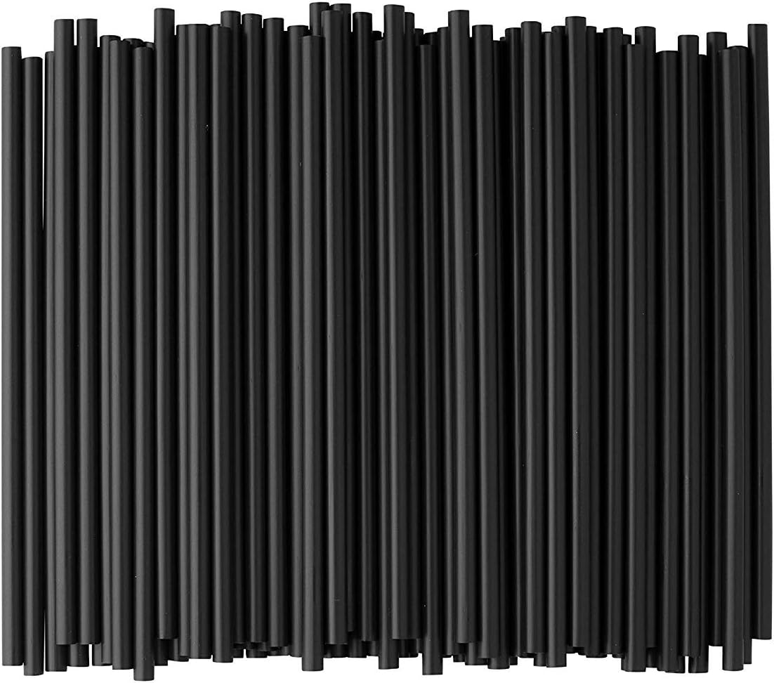 GDMINLO 100 Pack Paper Straws Black Eco-Friendly Drinking Biodegradable for Party Supplies, Bridal/Baby Shower, Birthday, Mixed Drinks, Weddings