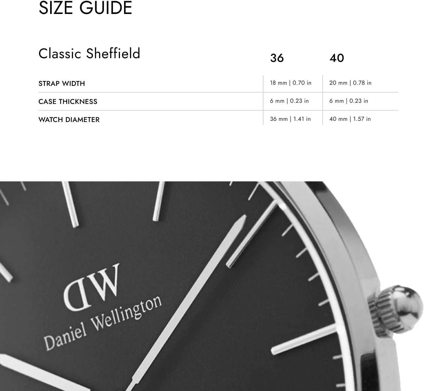 Daniel Wellington Classic Men’s Watch - 36mm - 40mm Case, Japanese Quartz Movement, Leather Strap, Water Resistant, Analog Watch for Men - Sheffield