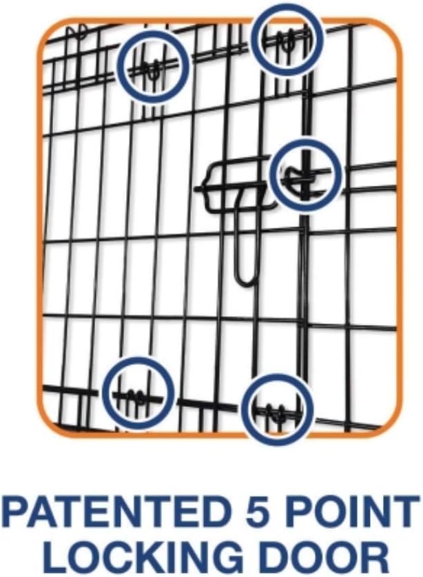 Precision Pet Products Two Door Provalue Wire Dog Crate, 24 Inch, For Pets 15-30 lbs, With 5-Point Locking System