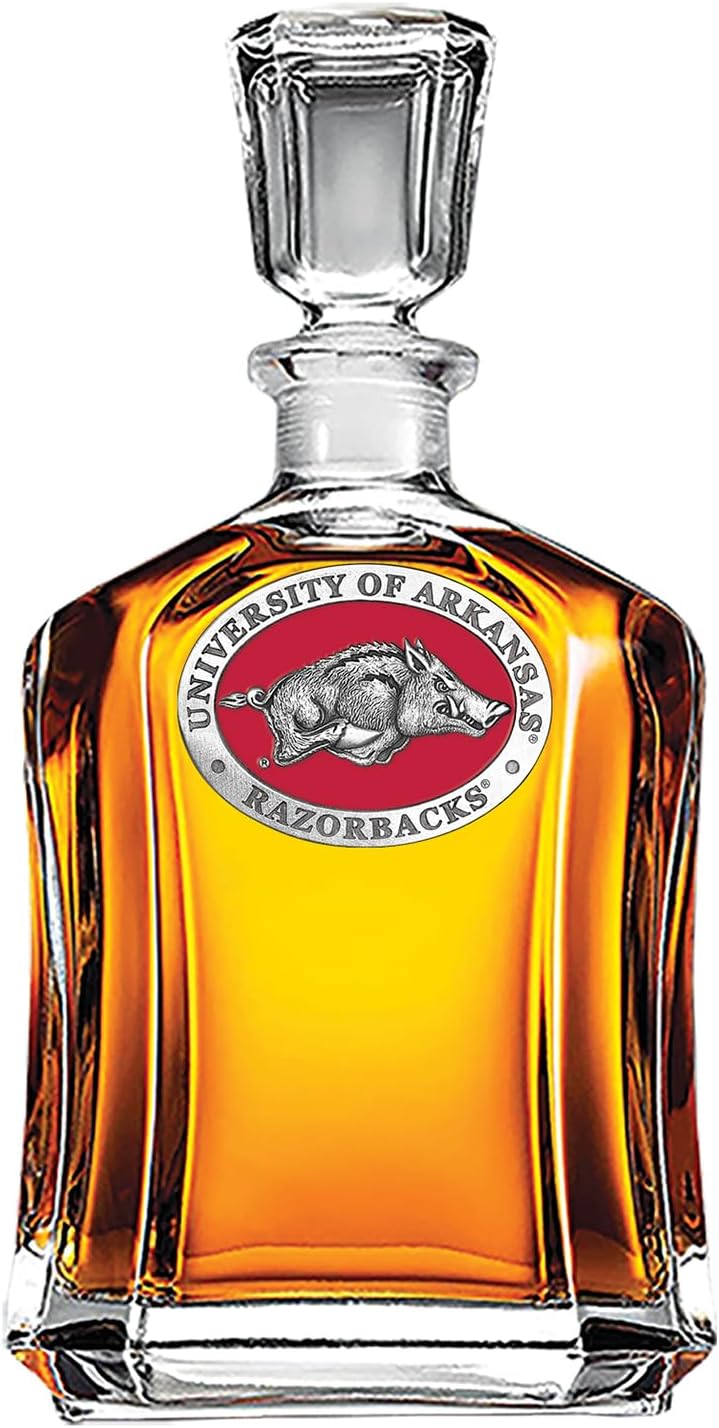 Marines Decanter – Eagle Globe & Anchor | 24 OZ Whiskey Decanter for Liquor with Airtight Stopper | Expertly Crafted Pewter Glass Clear